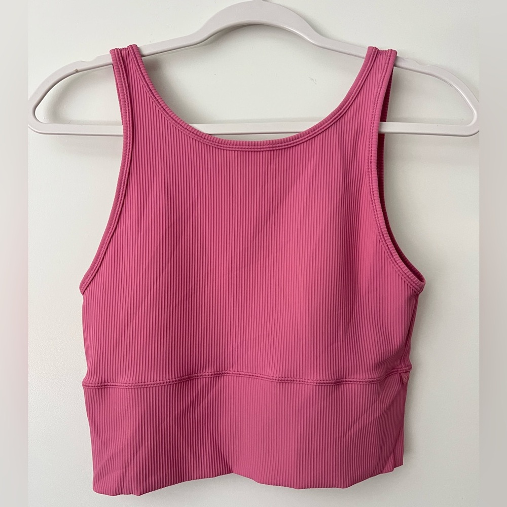 lululemon power pivot tank - reversible tank - pink blossom - size 8